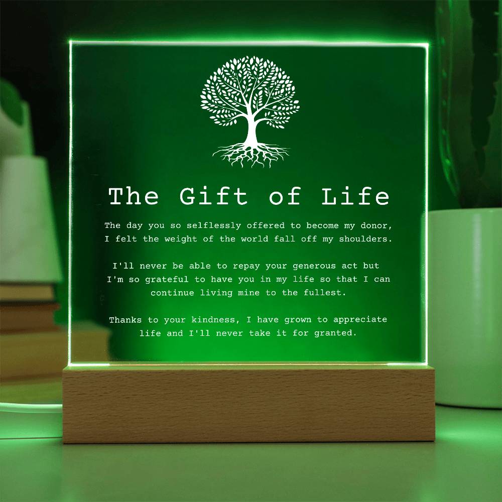 The Gift of Life Organ Donor LED Acrylic Plaque