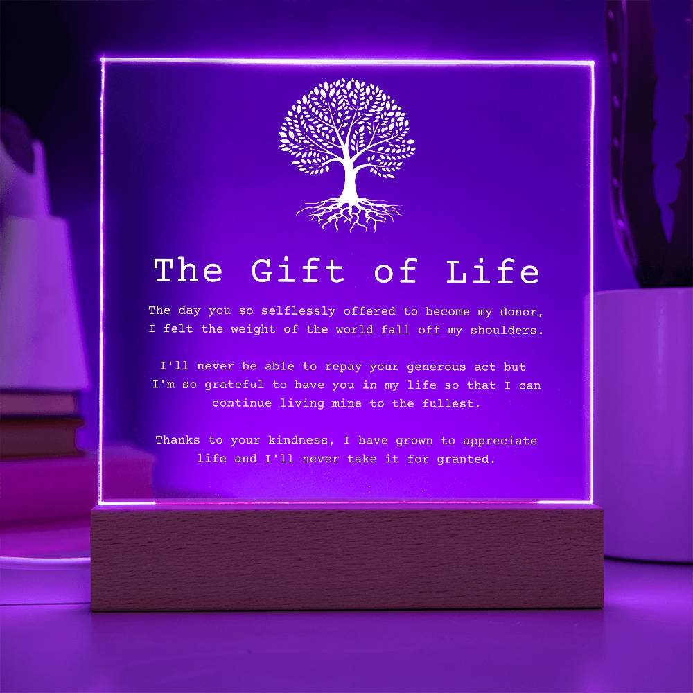 The Gift of Life Organ Donor LED Acrylic Plaque