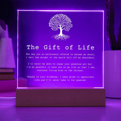 The Gift of Life Organ Donor LED Acrylic Plaque