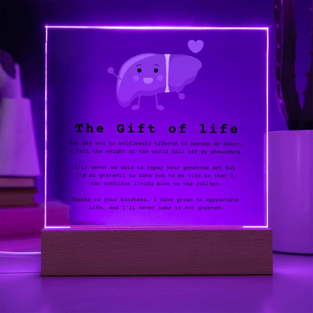 Liver Transplant Gift of Life Acrylic Plaque