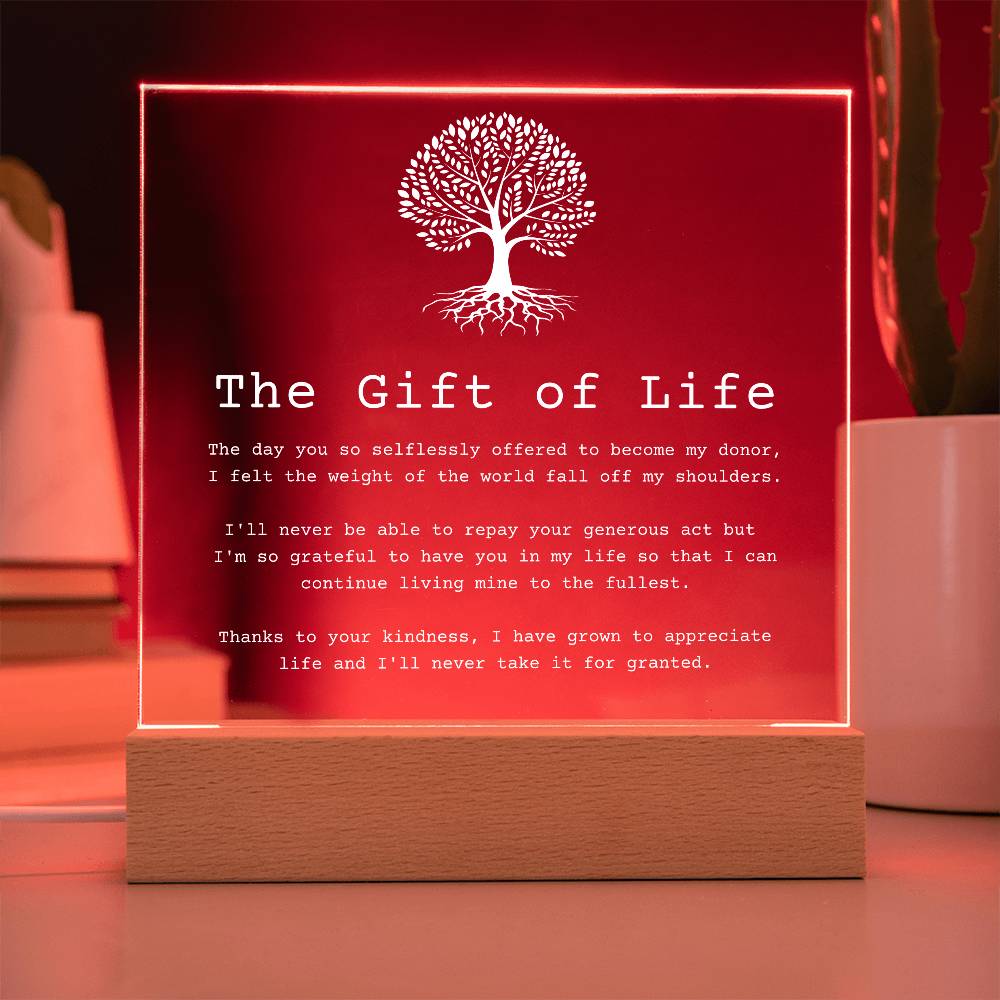 The Gift of Life Organ Donor LED Acrylic Plaque