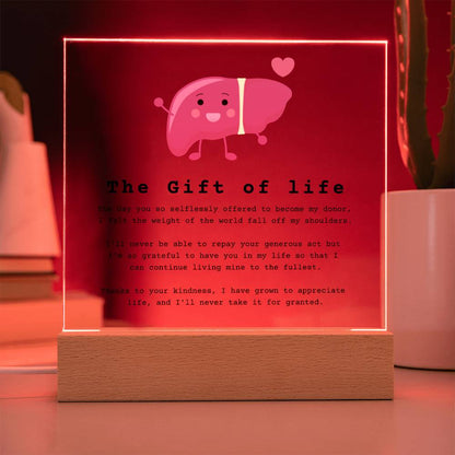 Liver Transplant Gift of Life Acrylic Plaque