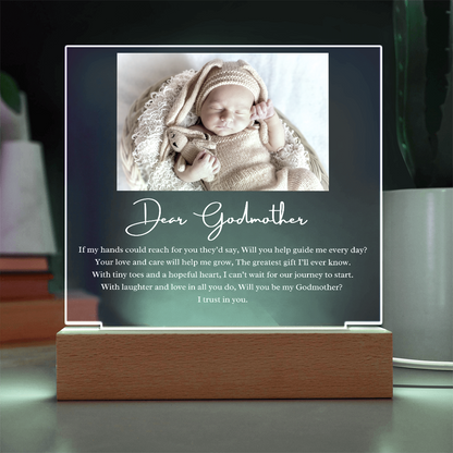 Godmother Proposal Personalized LED Acrylic Plaque