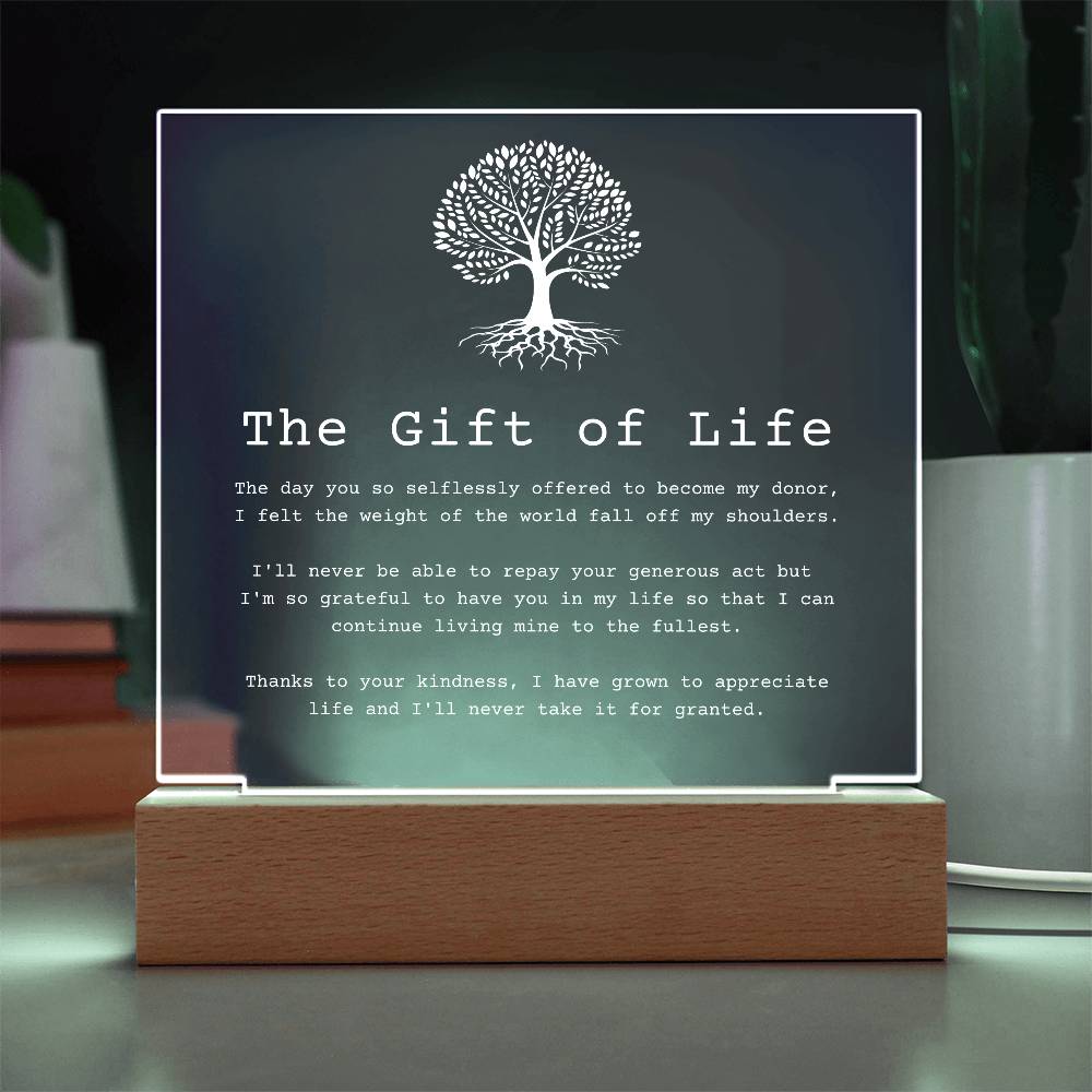 The Gift of Life Organ Donor LED Acrylic Plaque