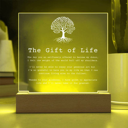 The Gift of Life Organ Donor LED Acrylic Plaque