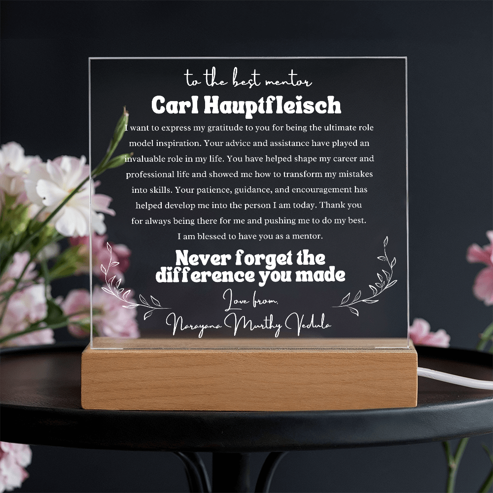 To My Mentor Personalized Plaque