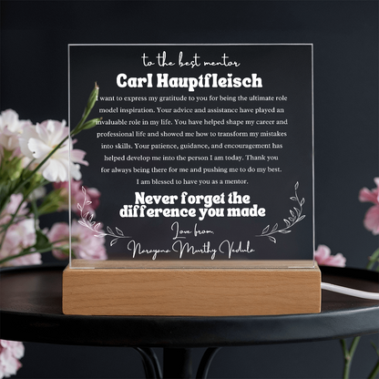 To My Mentor Personalized Plaque