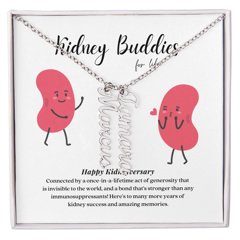 Kidney Buddies Personalized Vertical Name Necklace