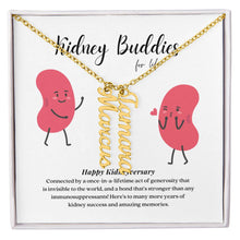 Load image into Gallery viewer, Kidney Buddies Personalized Vertical Name Necklace
