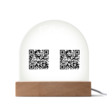 Social Media QR Code Acrylic Arch Cordless Base