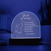 Load image into Gallery viewer, &#39;I Loved My Friend&#39; Dog Memorial Acrylic Arch
