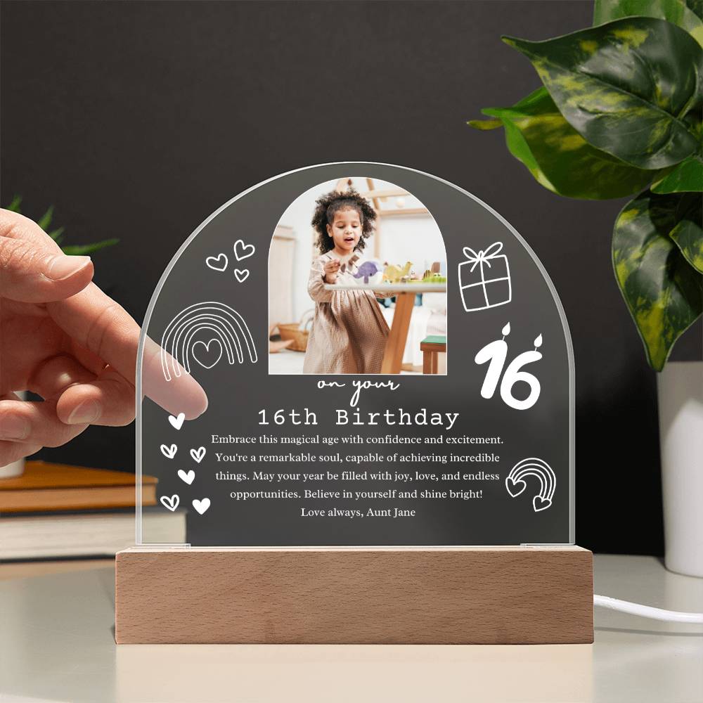 Personalized 16th Birthday Acrylic Arch