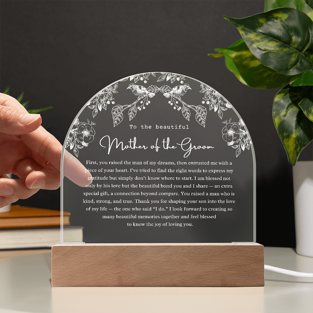 Mother of the Groom Acrylic Arch