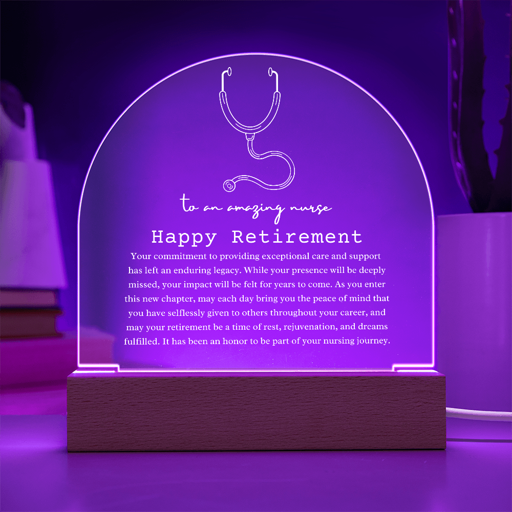 Nurse Retirement LED Acrylic Plaque