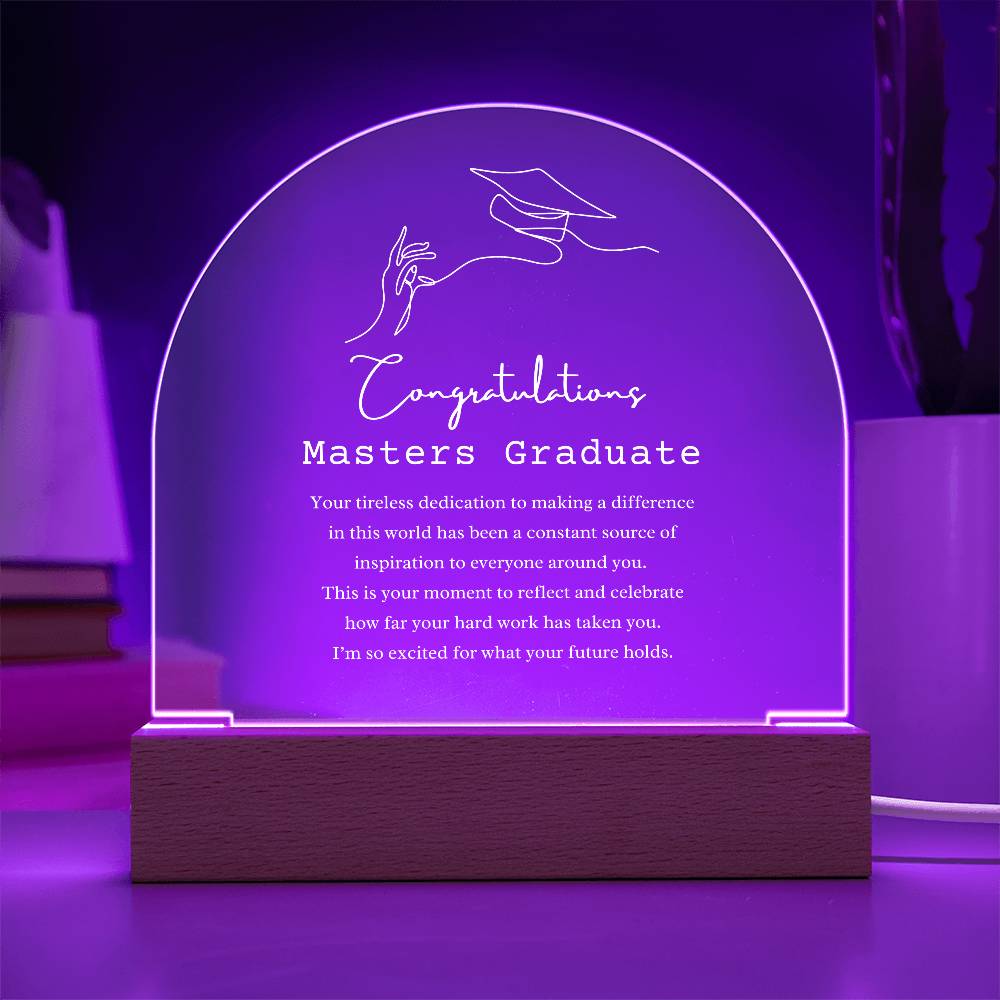 Masters Graduate Acrylic Arch