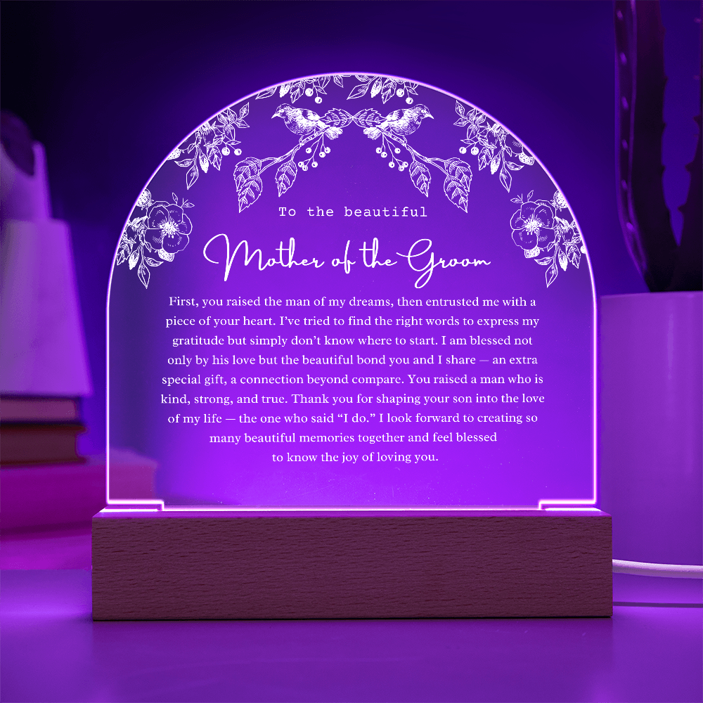 Mother of the Groom Acrylic Arch