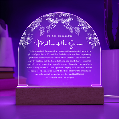 Mother of the Groom Acrylic Arch