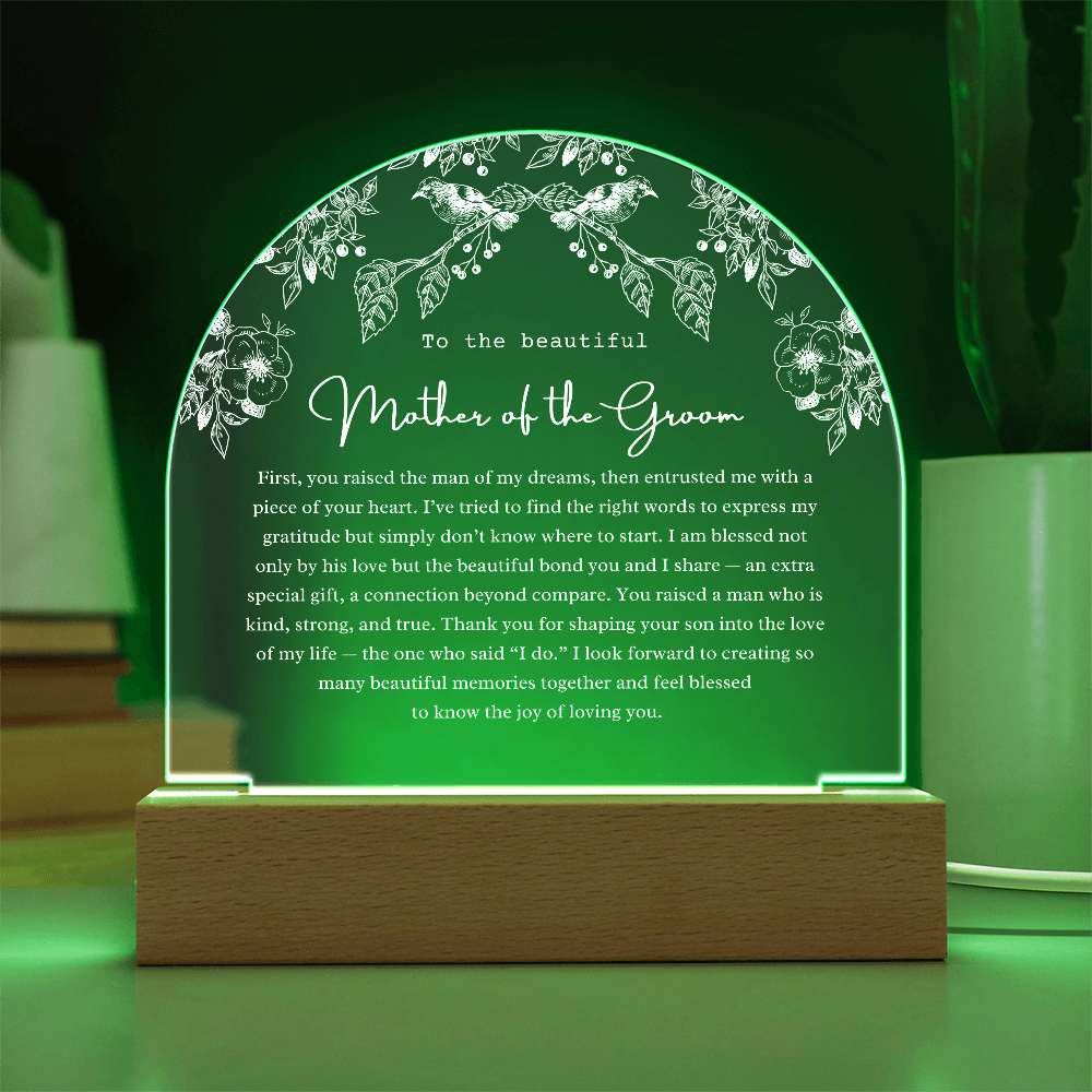 Mother of the Groom Acrylic Arch