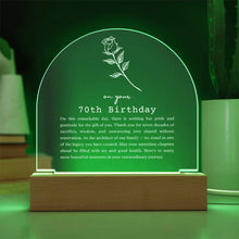 Load image into Gallery viewer, 70th Birthday Acrylic Arch
