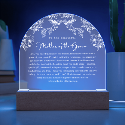 Mother of the Groom Acrylic Arch