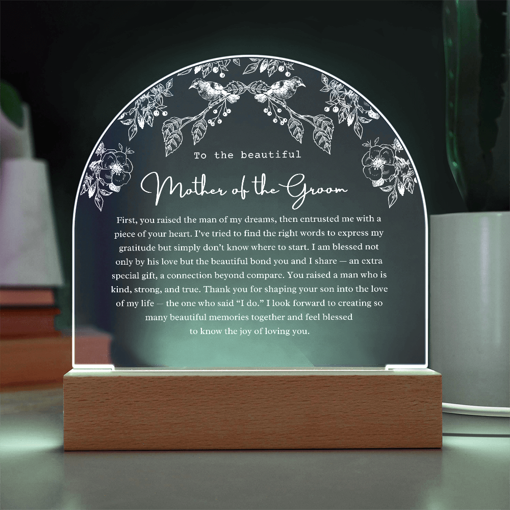 Mother of the Groom Acrylic Arch