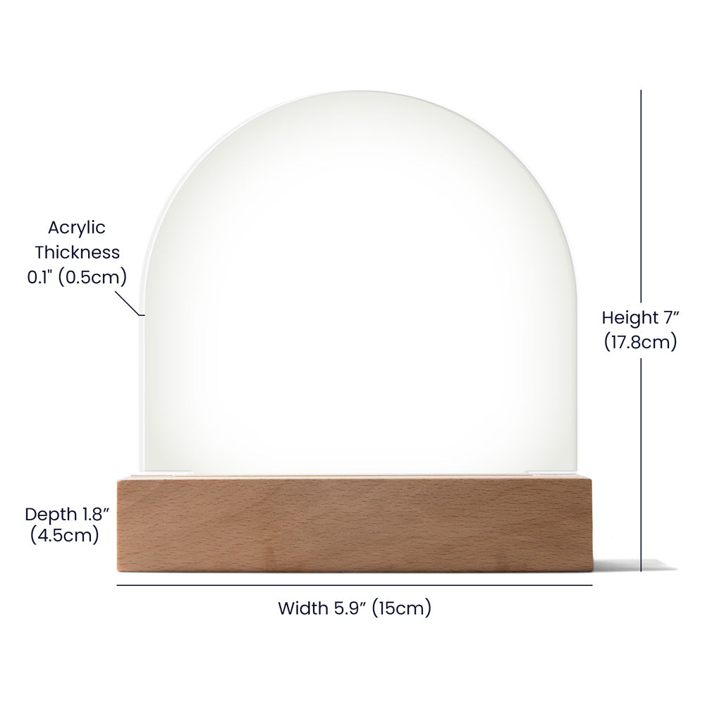 Social Media QR Code Acrylic Arch Cordless Base