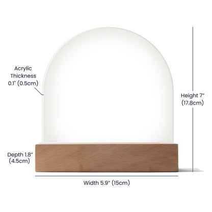 Social Media QR Code Acrylic Arch Cordless Base