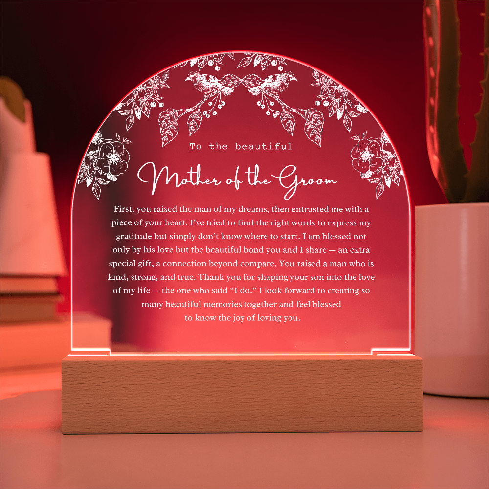 Mother of the Groom Acrylic Arch