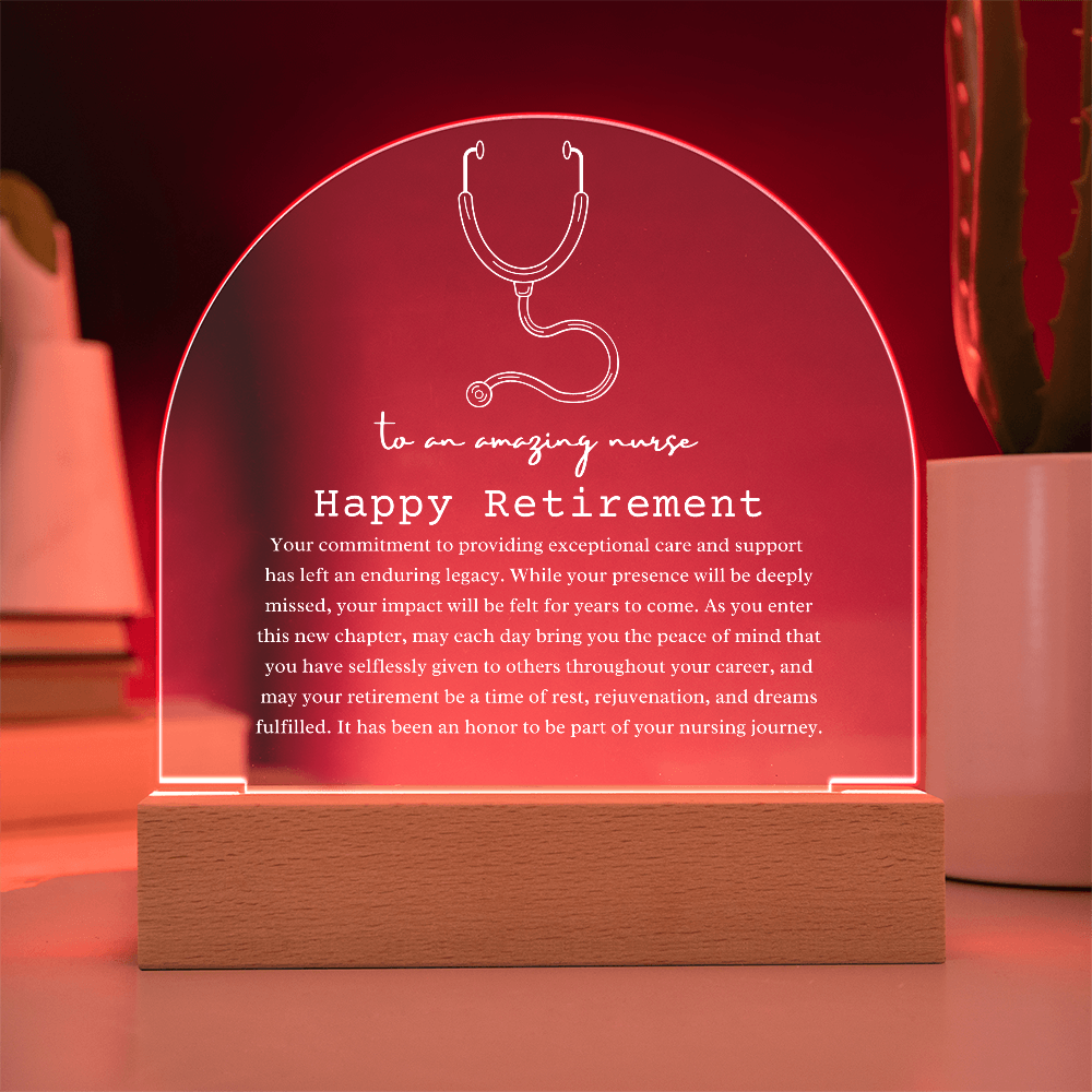 Nurse Retirement LED Acrylic Plaque