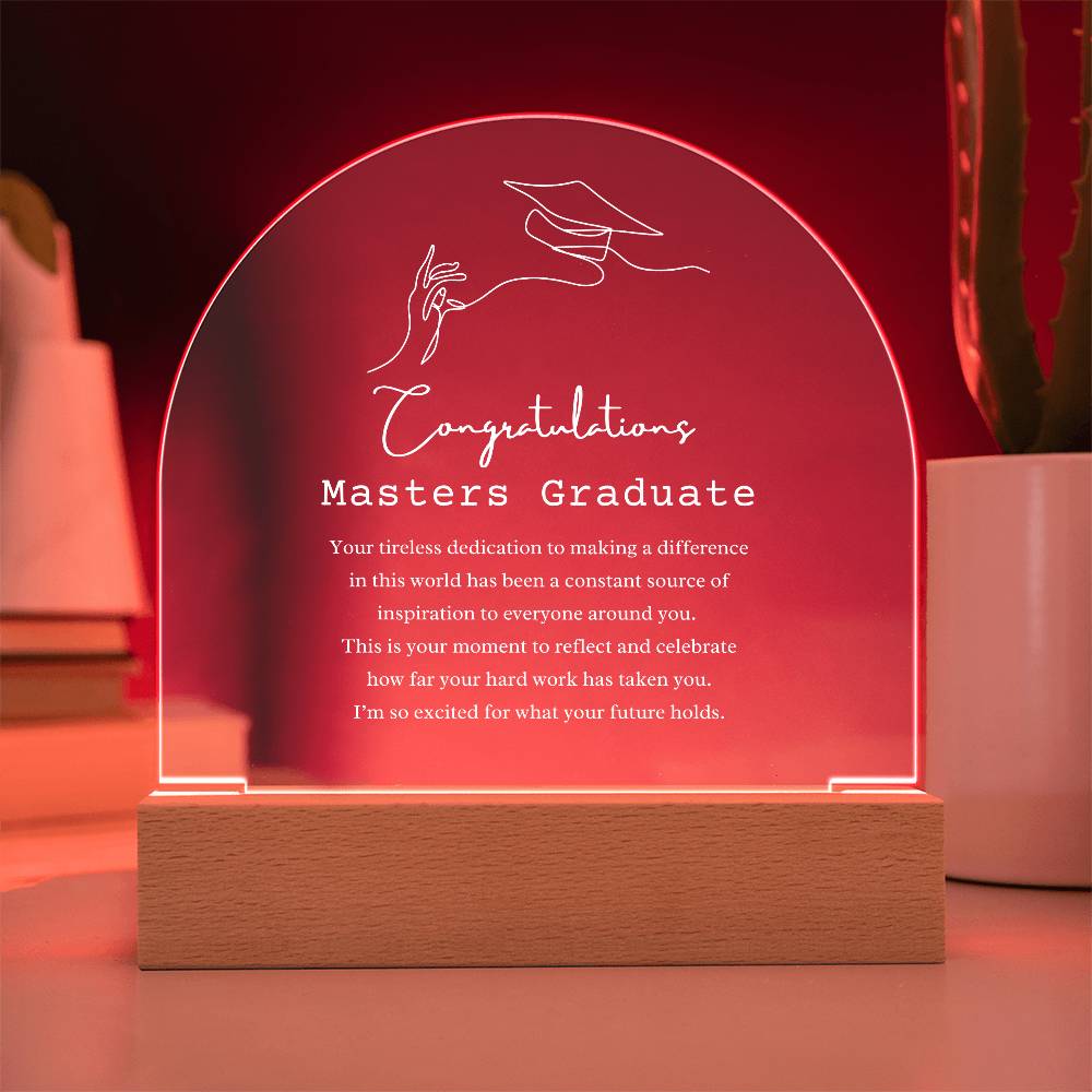 Masters Graduate Acrylic Arch