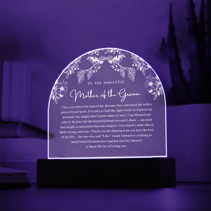Mother of the Groom Acrylic Arch