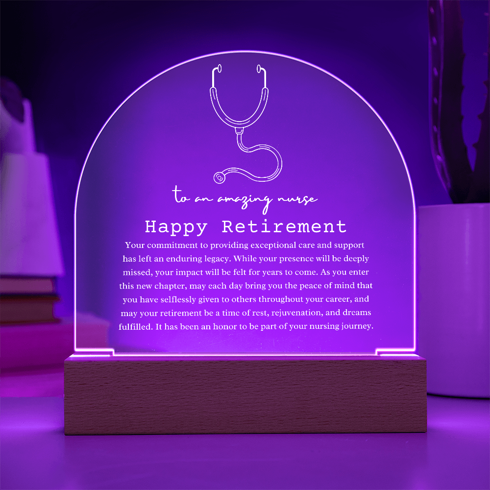 Nurse Retirement LED Acrylic Plaque