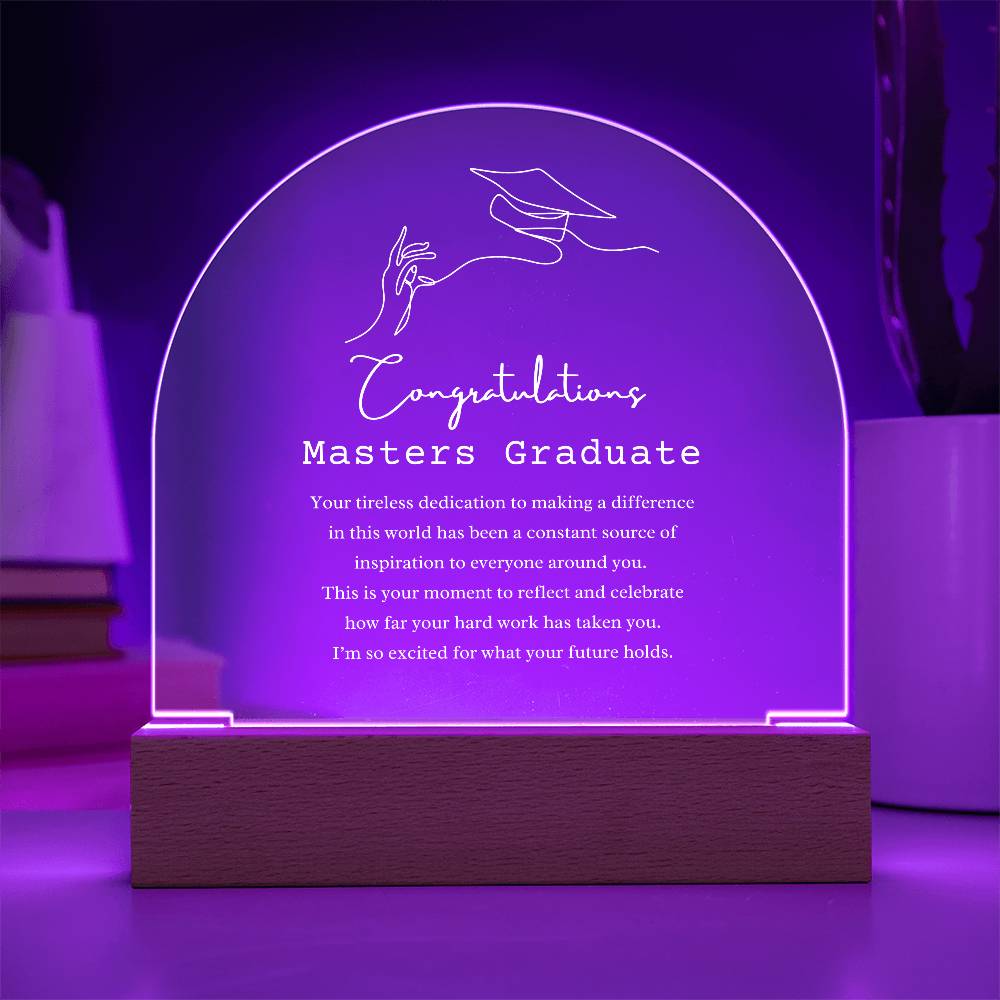Masters Graduate Acrylic Arch