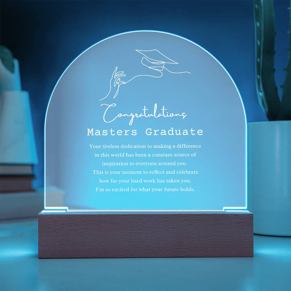 Masters Graduate Acrylic Arch
