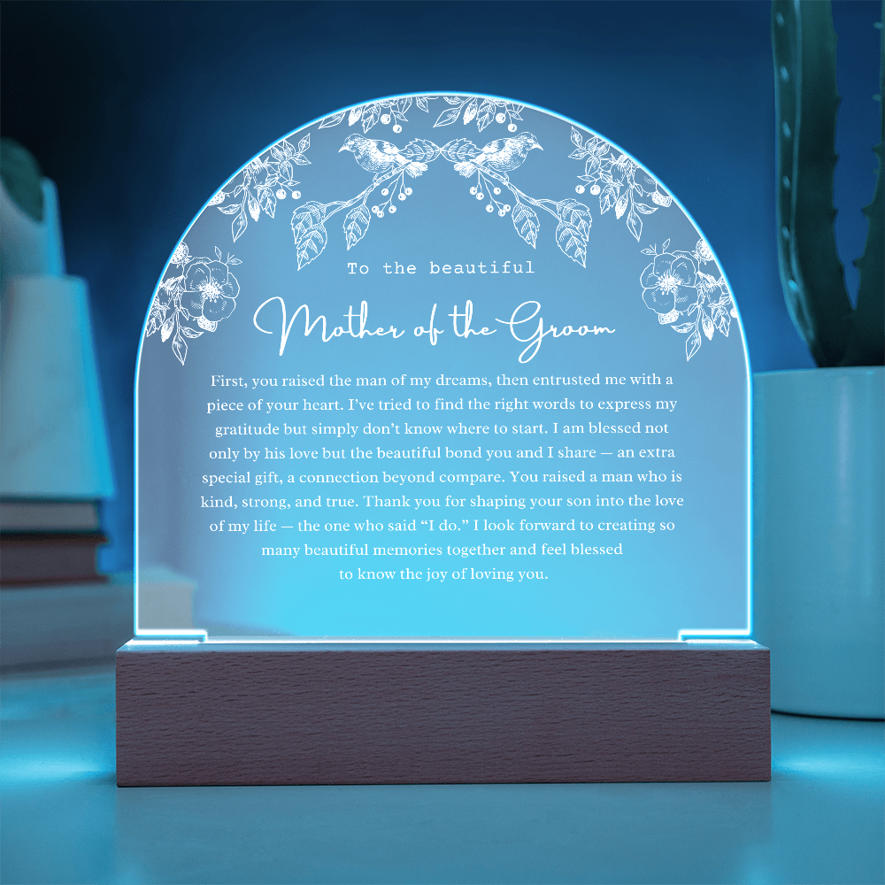Mother of the Groom Acrylic Arch