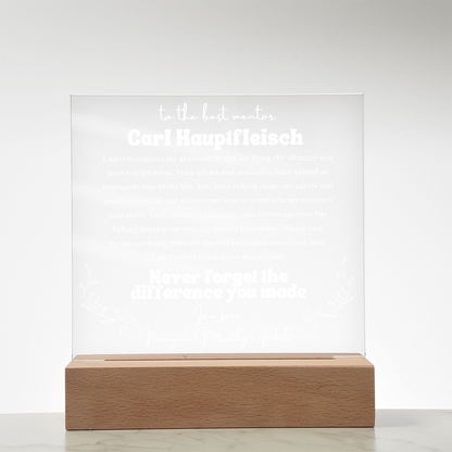 To My Mentor Personalized Plaque