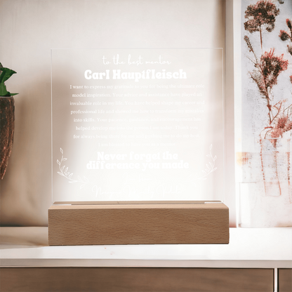 To My Mentor Personalized Plaque