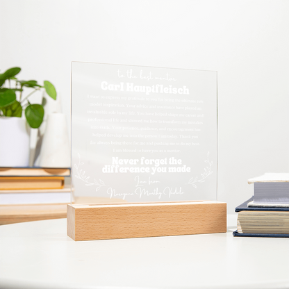 To My Mentor Personalized Plaque