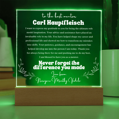 To My Mentor Personalized Plaque