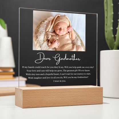 Godmother Proposal Personalized LED Acrylic Plaque