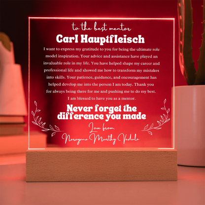 To My Mentor Personalized Plaque