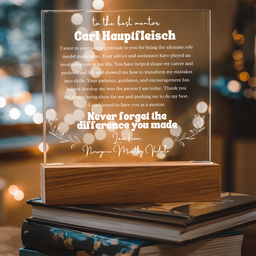 To My Mentor Personalized Plaque