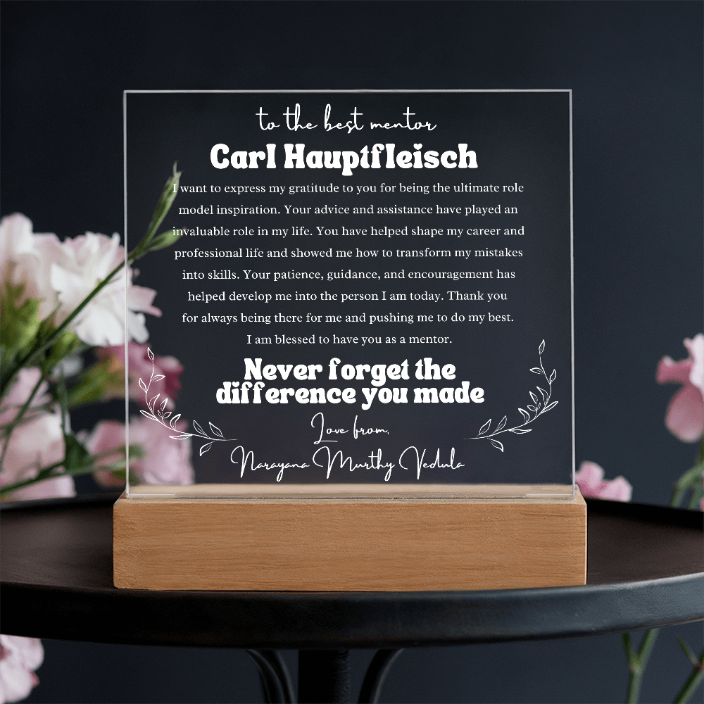 To My Mentor Personalized Plaque