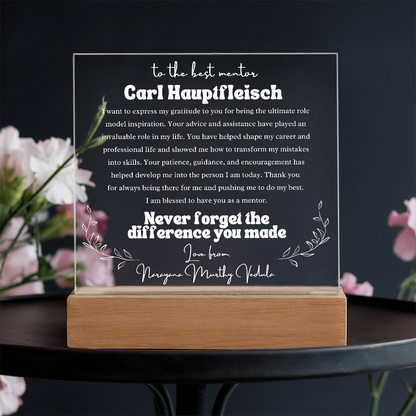 To My Mentor Personalized Plaque