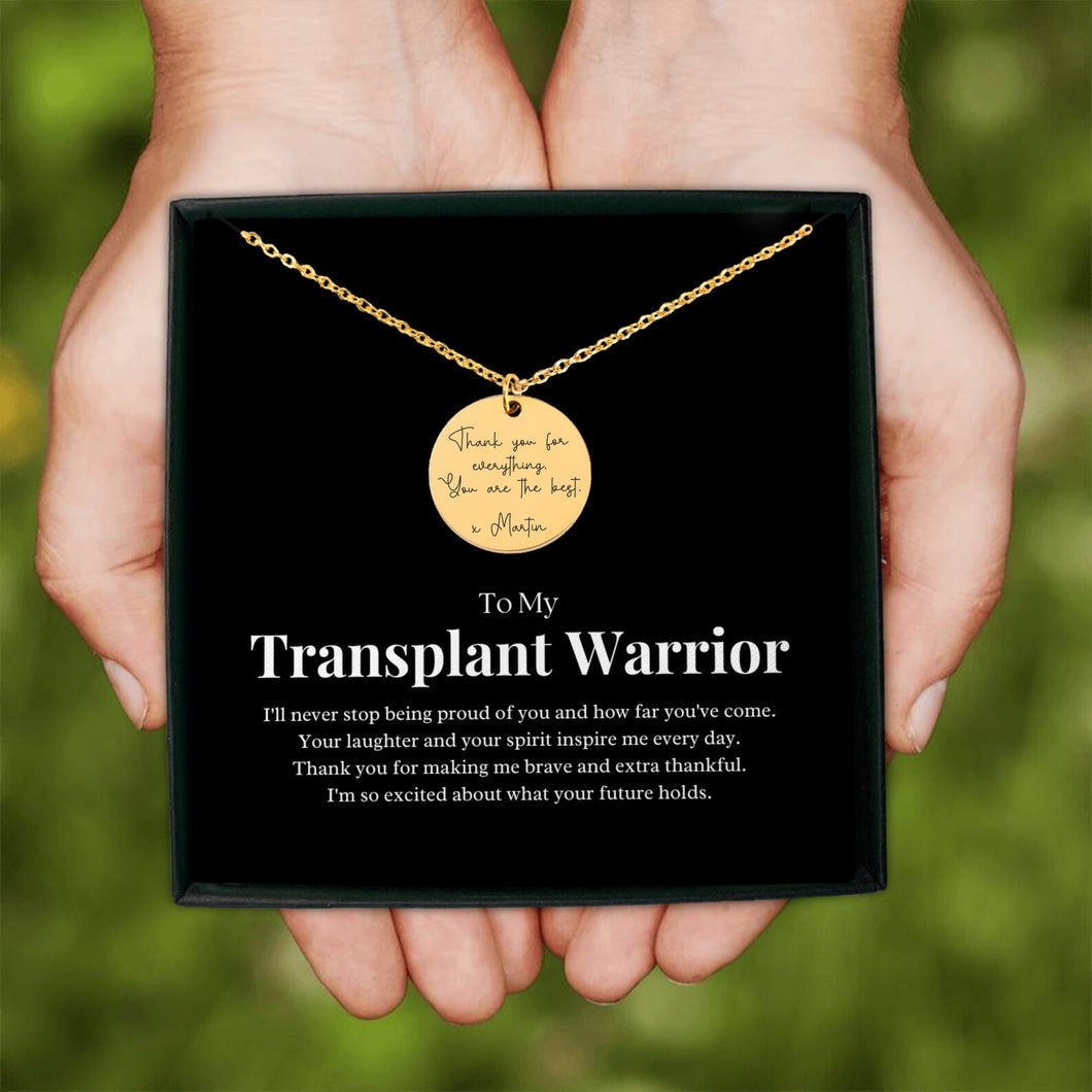 Transplant Warrior Custom Message Necklace