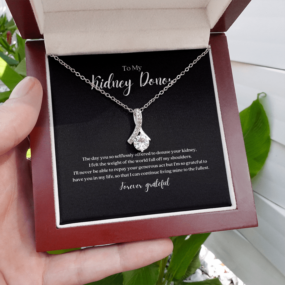 ShineOn Fulfillment Jewelry Kidney Donor Ribbon Pendant Necklace