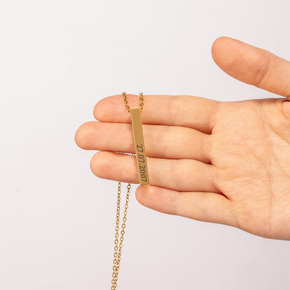 Kidney Donor Custom Date Vertical Bar Necklace