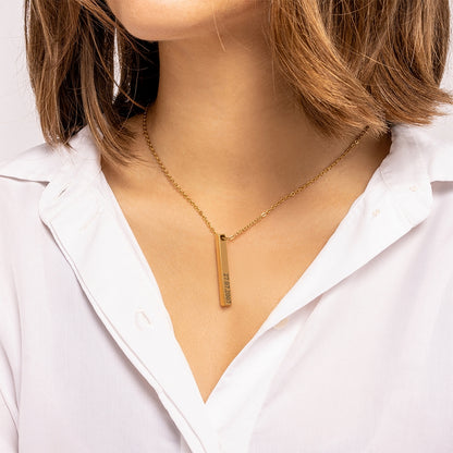 Kidney Donor Custom Date Vertical Bar Necklace