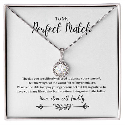 Stem Cell Donor Perfect Match 'Eternal Gratitude' Pendant Necklace