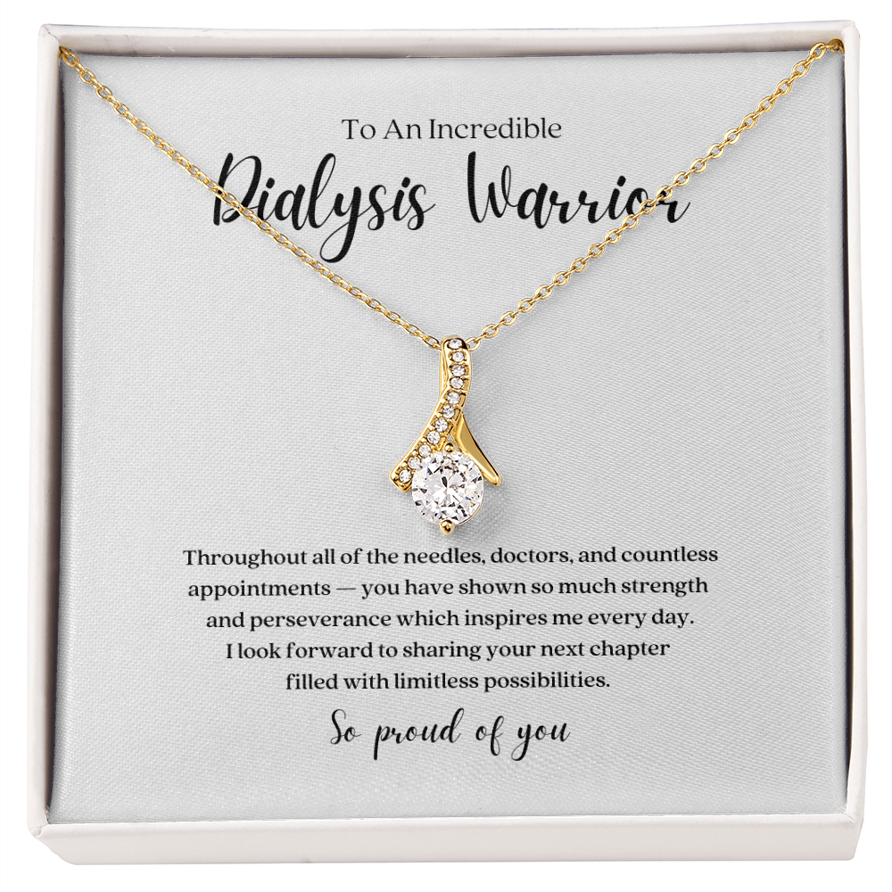 Dialysis Warrior Ribbon Pendant Necklace